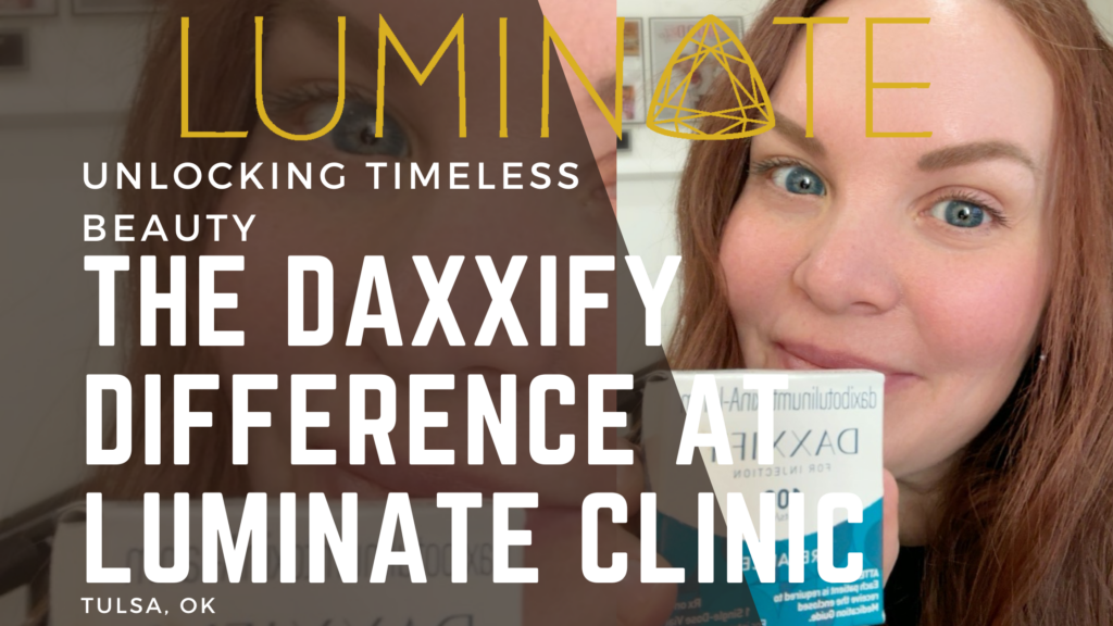 Dr. Luice holding Daxxify for wrinkle injections at Luminate Clinic in Tulsa, OK.